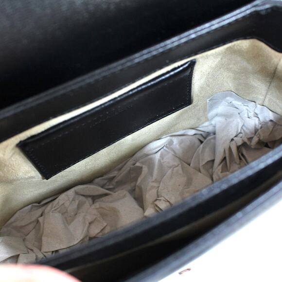 Reformation Monica Black Leather Crossbody Bag Silver Hardware Top Handle NEW - Picture 7 of 9